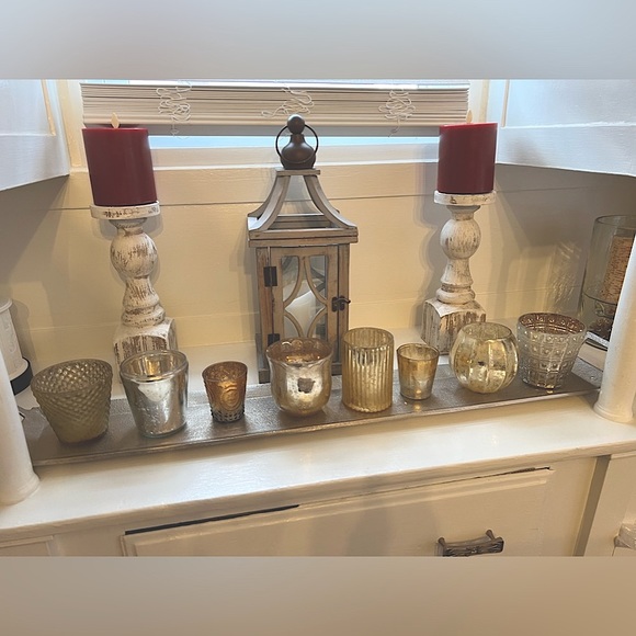 Pottery Barn 8 mercury glass votive holders - Picture 1 of 4